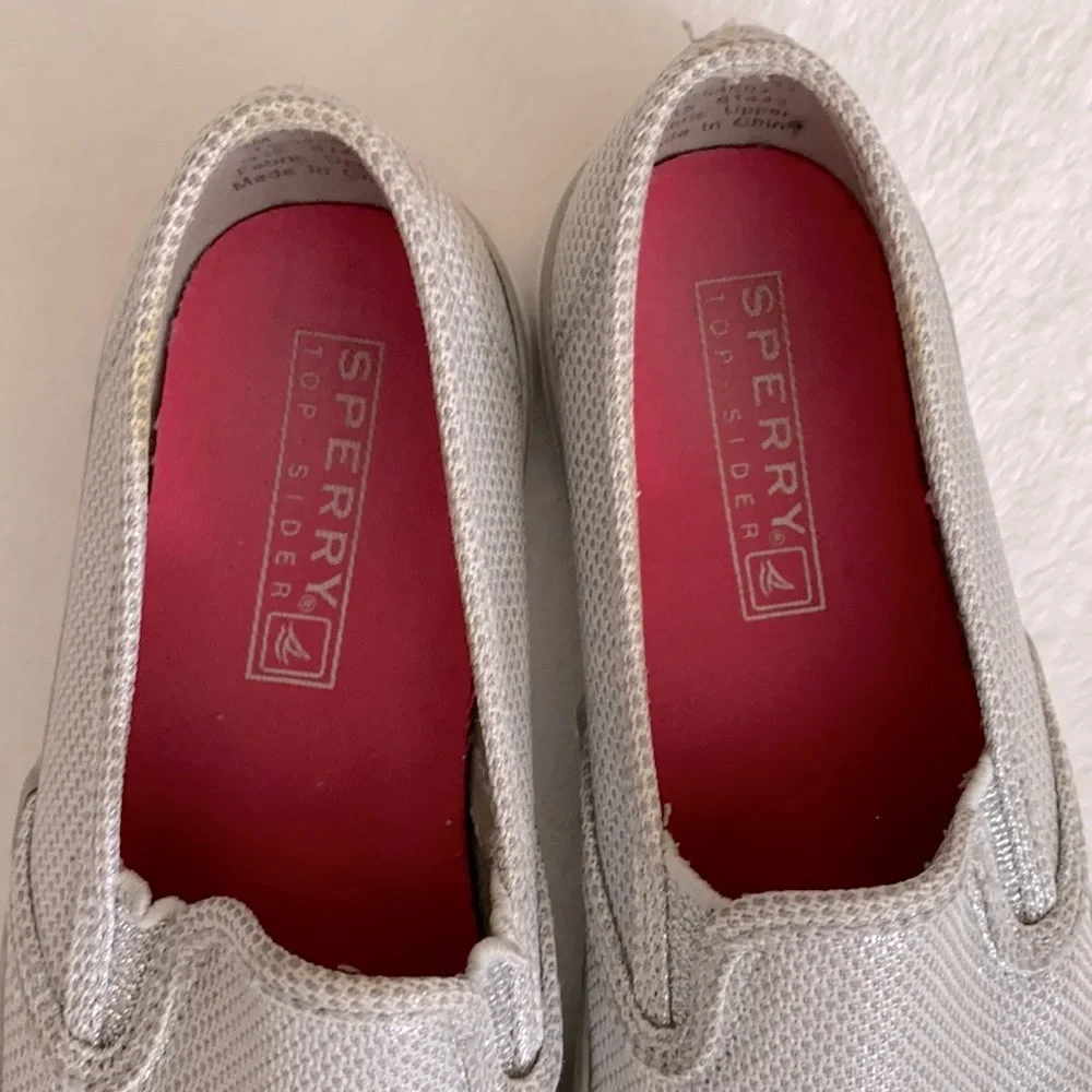 Sperry | Top-Sider Seaside Slip On Mesh Sneaker YG54592 Silver Metallic (1.5) - Picture 5 of 16